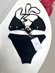 Kitlife Celine Arc de Triomphe Metal Logo Swimsuit Black - 2