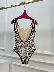 Kitlife Valentino Printed One-piece Swimsuit Beige & Black - 2