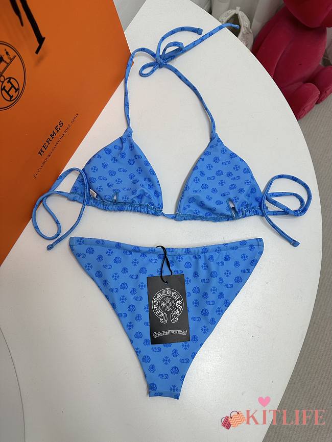 Kitlife Chrome Hearts Swimsuit Blue - 1