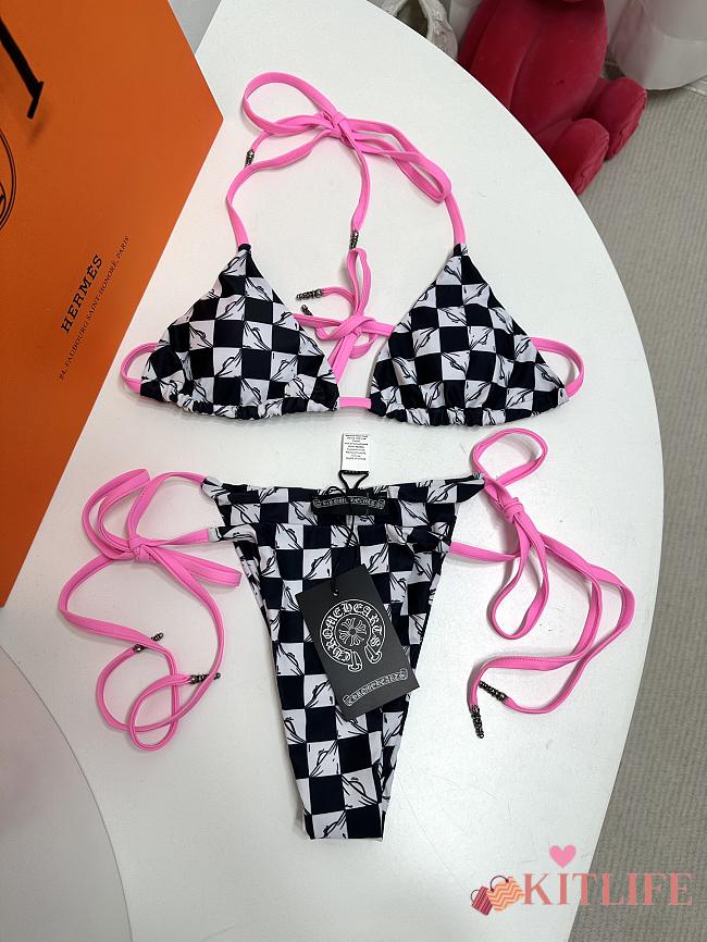 Kitlife Chrome Hearts Swimsuit Black & Pink - 1