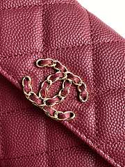 Kitlife Chanel 25S Kelly Top Handle Bag Burgundy 10x18x4.5cm - 6