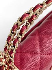 Kitlife Chanel 25S Kelly Top Handle Bag Burgundy 10x18x4.5cm - 5