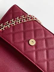 Kitlife Chanel 25S Kelly Top Handle Bag Burgundy 10x18x4.5cm - 4
