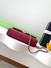 Kitlife Chanel 25S Kelly Top Handle Bag Burgundy 10x18x4.5cm - 2