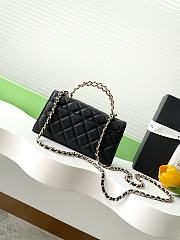 Kitlife Chanel 25S Kelly Top Handle Bag Black 10x18x4.5cm - 3