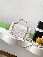 Kitlife Chanel 25S Kelly Top Handle Bag White 10x18x4.5cm - 6
