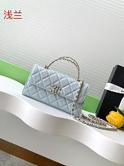 Kitlife Chanel 25S Kelly Top Handle Bag Light Blue 10x18x4.5cm - 1