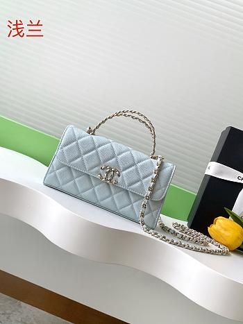 Kitlife Chanel 25S Kelly Top Handle Bag Light Blue 10x18x4.5cm