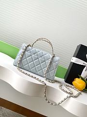 Kitlife Chanel 25S Kelly Top Handle Bag Light Blue 10x18x4.5cm - 3