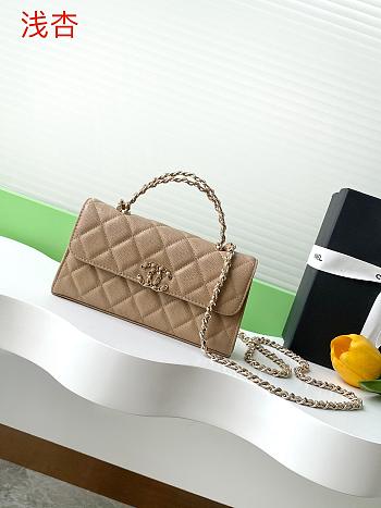 Kitlife Chanel 25S Kelly Top Handle Bag Beige 10x18x4.5cm