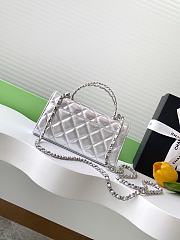 Kitlife Chanel 25S Kelly Top Handle Bag Silver 10x18x4.5cm - 5