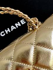 Kitlife Chanel 25S Kelly Top Handle Bag Gold 10x18x4.5cm - 2