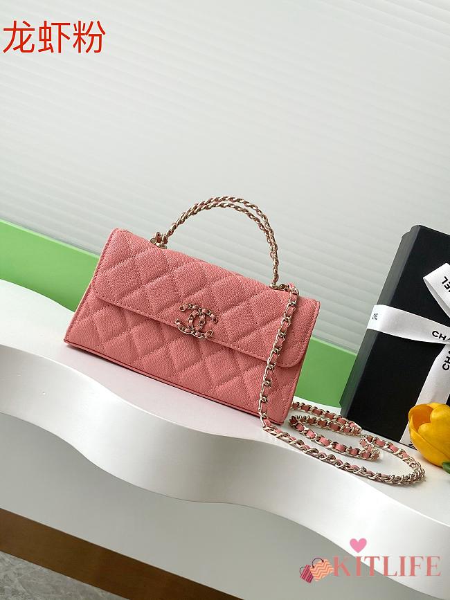 Kitlife Chanel 25S Kelly Top Handle Bag Pink 10x18x4.5cm - 1