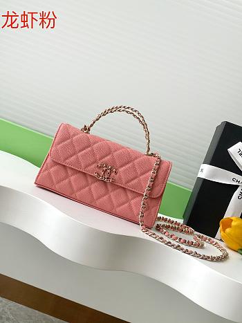 Kitlife Chanel 25S Kelly Top Handle Bag Pink 10x18x4.5cm