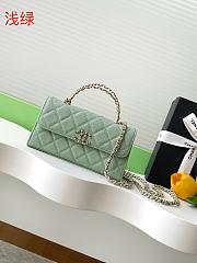 Kitlife Chanel 25S Kelly Top Handle Bag Light Green 10x18x4.5cm - 1