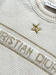 Kitlife Dior Short-Sleeved Sweater Dark White & Gold Ecru Wool and Cashmere Knit - 5