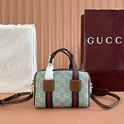 Kitlife Gucci Mini GG Handbag Blue & Brown Leather Trim 859975 20x13x13cm - 5