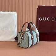 Kitlife Gucci Mini GG Handbag Blue & Brown Leather Trim 859975 20x13x13cm - 4