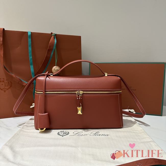 Kitlife Loro Piana Crossbody Bag Brown 27x10x16cm - 1