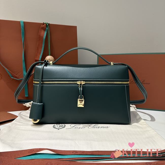 Kitlife Loro Piana Crossbody Bag Green 27x10x16cm - 1