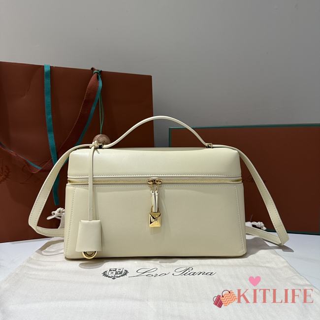 Kitlife Loro Piana Crossbody Bag White 27x10x16cm - 1