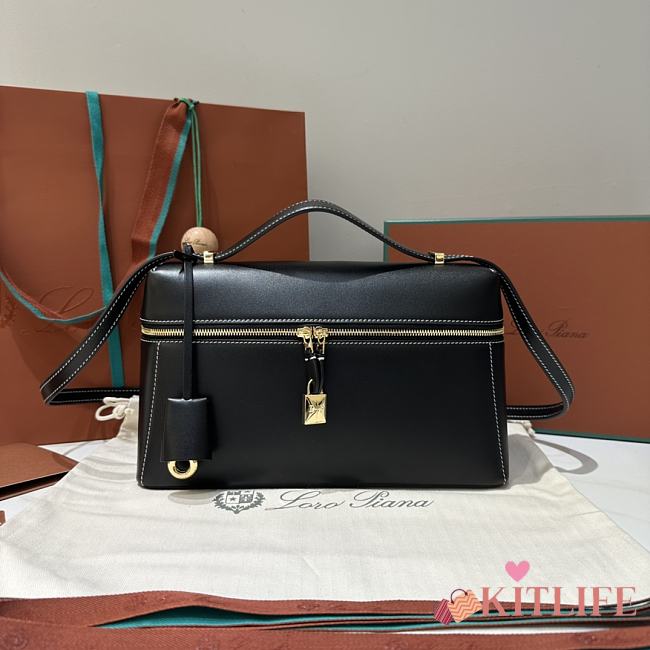 Kitlife Loro Piana Crossbody Bag Black 27x10x16cm - 1