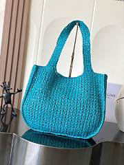 Kitlife Celine Large Hobo Panier In Blue Raffia 53x34x11cm - 2