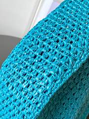 Kitlife Celine Large Hobo Panier In Blue Raffia 53x34x11cm - 6