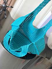 Kitlife Celine Large Hobo Panier In Blue Raffia 53x34x11cm - 5