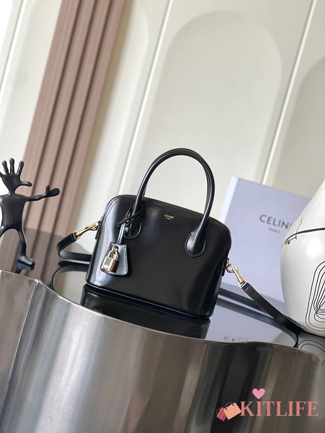 Kitlife Celine Honorine Bag In Black Shiny Calfskin 22x17.5x9.5cm - 1