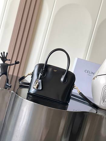 Kitlife Celine Honorine Bag In Black Shiny Calfskin 22x17.5x9.5cm