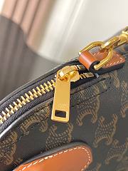 Kitlife Celine Honorine Bag In Triomphe Canvas and Tan Calfskin 22x17.5x9.5cm - 5