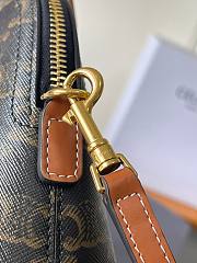 Kitlife Celine Honorine Bag In Triomphe Canvas and Tan Calfskin 22x17.5x9.5cm - 4