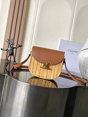 Kitlife Celine Raffia Calfskin Triomphe Besace Natural Tan 110413 18.5cm - 1