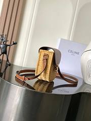 Kitlife Celine Raffia Calfskin Triomphe Besace Natural Tan 110413 18.5cm - 6