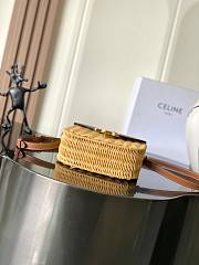 Kitlife Celine Raffia Calfskin Triomphe Besace Natural Tan 110413 18.5cm - 5