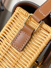 Kitlife Celine Raffia Calfskin Triomphe Besace Natural Tan 110413 18.5cm - 3