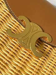 Kitlife Celine Raffia Calfskin Triomphe Besace Natural Tan 110413 18.5cm - 2