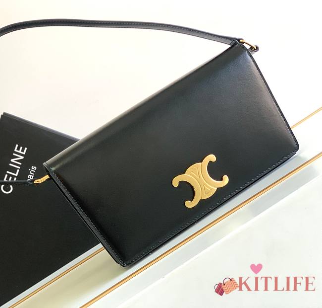 Kitlife Celine Trapeze Triomphe Logo Bag Black 26.2x14.5x2cm - 1