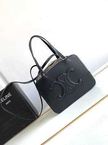 Kitlife Celine Folded Cube Black Smooth Leather Bag 20x15x13cm