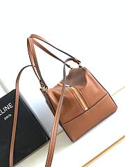 Kitlife Celine Folded Cube Brown Smooth Leather Bag 20x15x13cm - 5