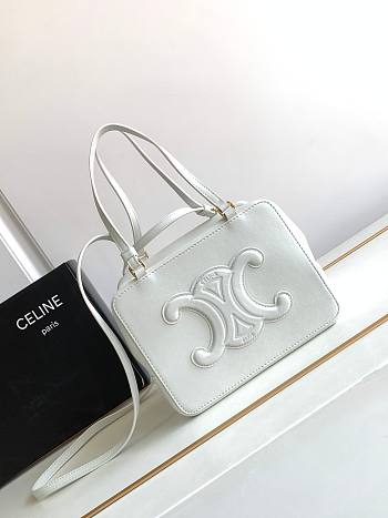 Kitlife Celine Folded Cube White Smooth Leather Bag 20x15x13cm