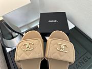 Kitlife Chanel Beige CC Logo Turnlock Slides - 6