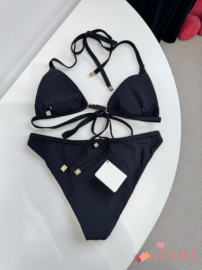 Kitlife Loewe 25 Metal Chain Swimsuit Black  - 1