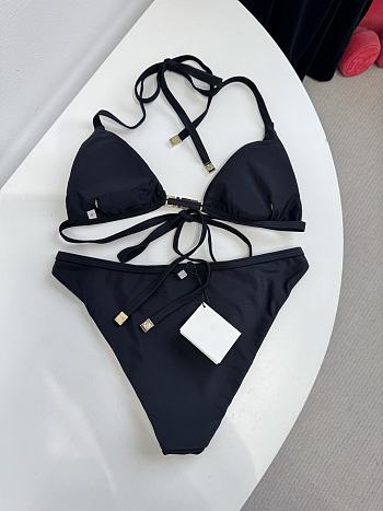 Kitlife Loewe 25 Metal Chain Swimsuit Black 