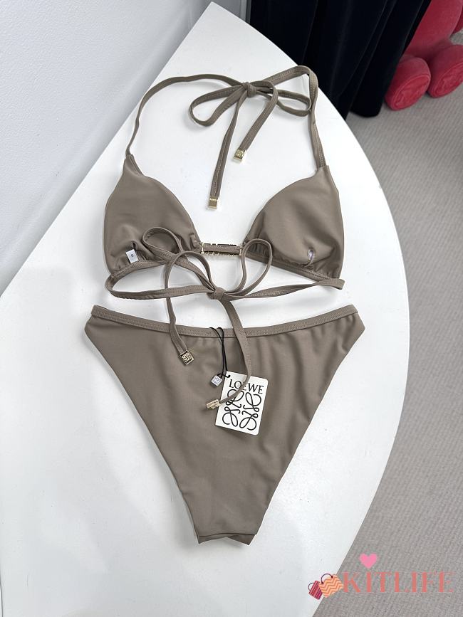 Kitlife Loewe 25 Metal Chain Swimsuit Taupe - 1
