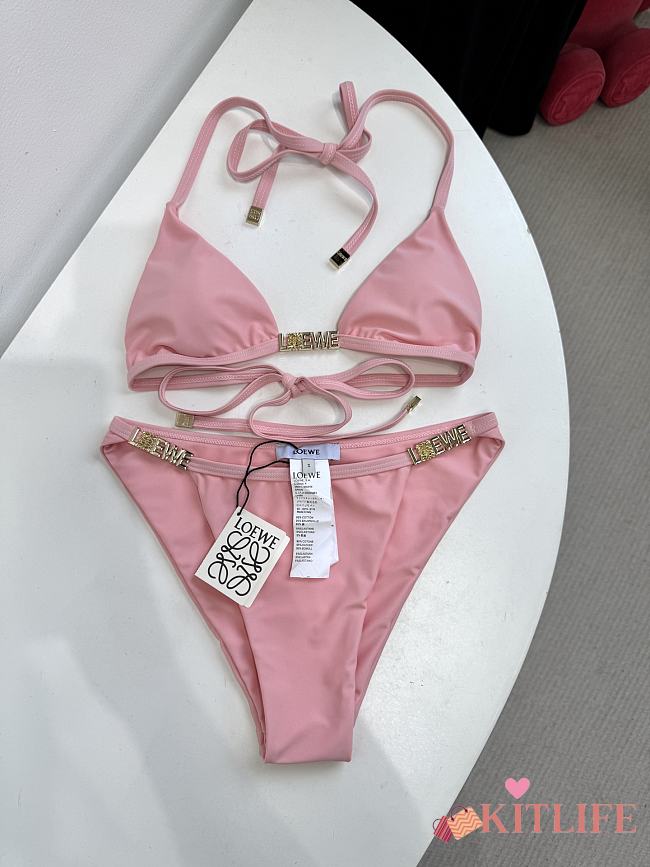 Kitlife Loewe 25 Metal Chain Swimsuit Pink - 1