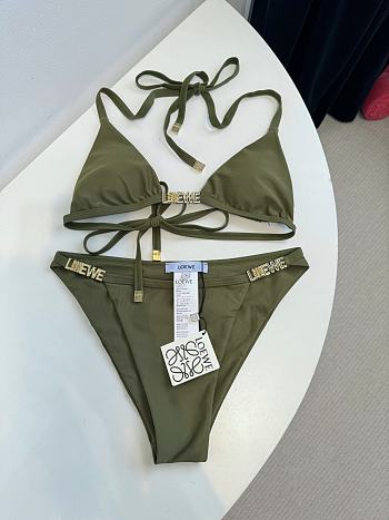 Kitlife Loewe 25 Metal Chain Swimsuit Green Olive