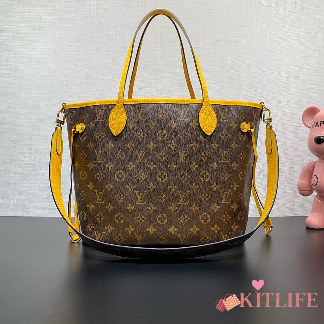 Kitlife Louis Vuitton Neverfull Bandoulière Inside Out MM Bag Yellow M12779 31x28x14cm - 1