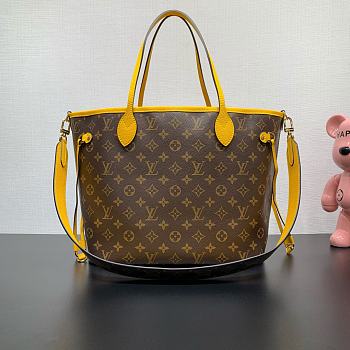 Kitlife Louis Vuitton Neverfull Bandoulière Inside Out MM Bag Yellow M12779 31x28x14cm